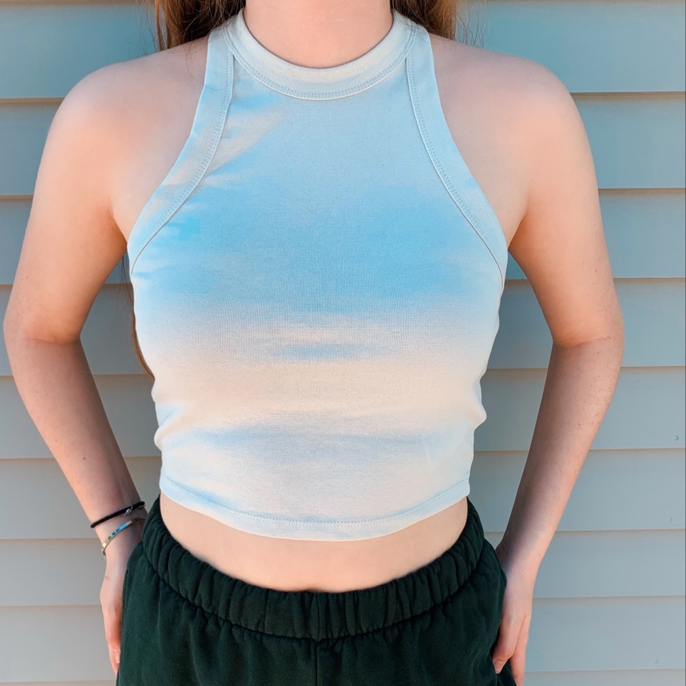 TopShop Highneck light blue tank